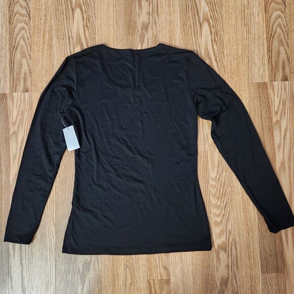 32 Degrees Heat Base Layer Top Women's Size Medium Black Scoop Neck Long Sleeves - Picture 2 of 5